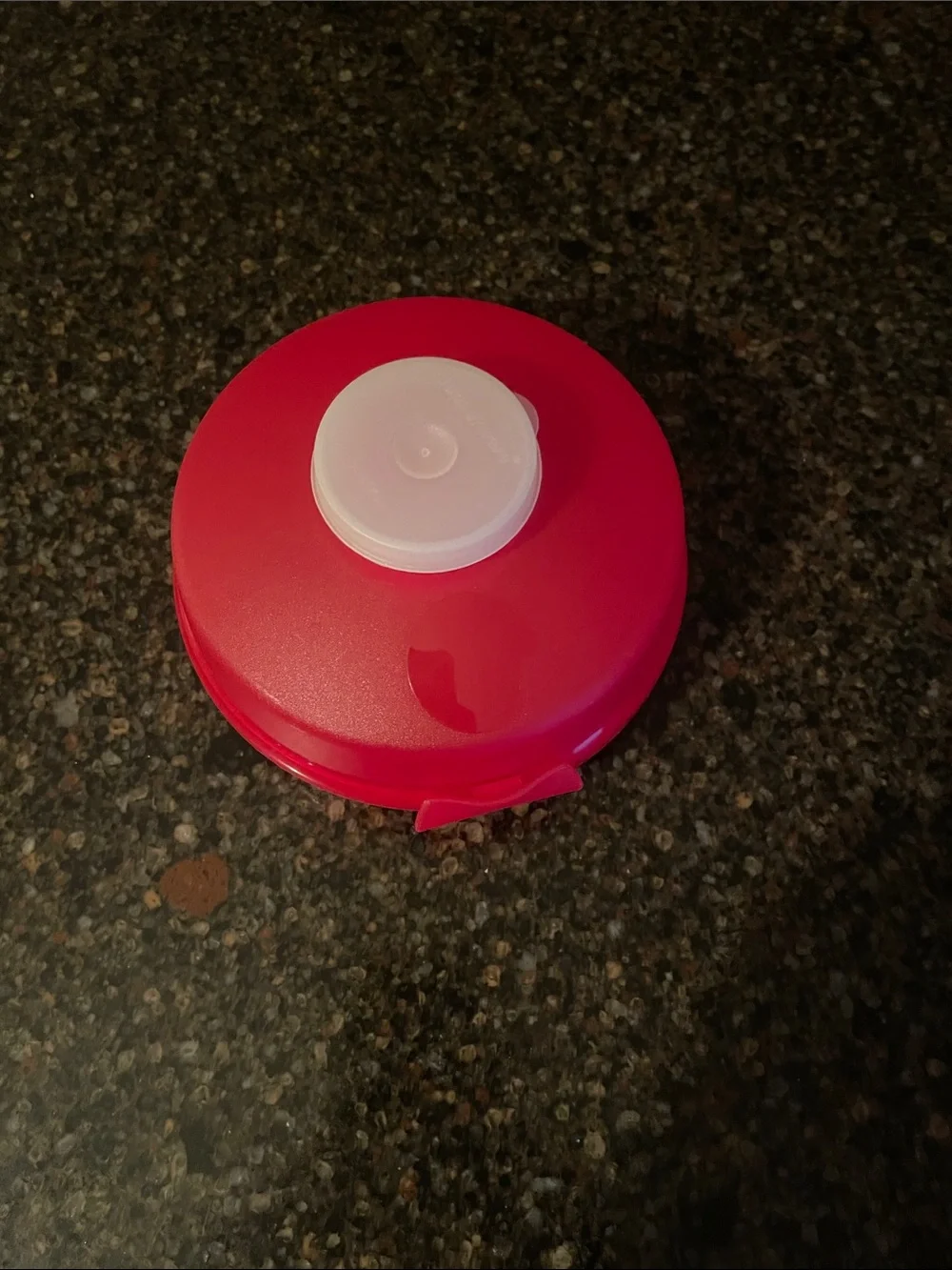 Vintage Tupperware Bagel Keeper w Smidget mini container red